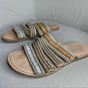 Maurices Women's Gladiator Strappy Sandals Zip Back Summer Shoe US Size 7
